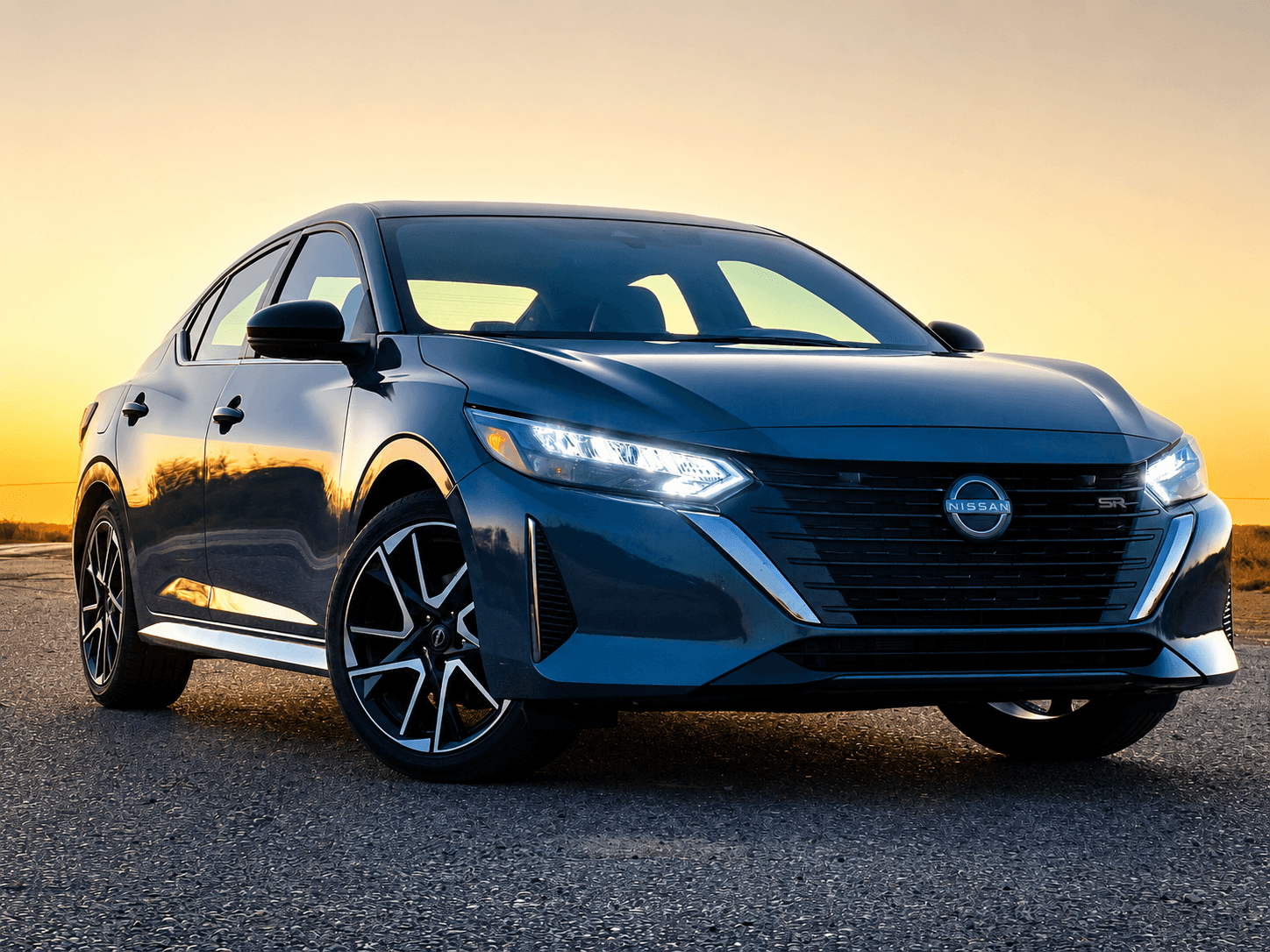 Origen Remise — Nissan Sentra SR al atardecer